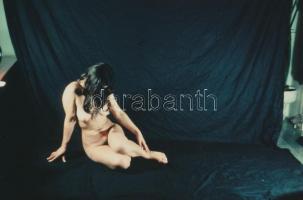 cca 1979 Műtermi gyakorlatok, finoman erotikus fényképek, 5 db korabeli negatívról készült modern na...