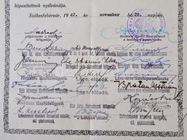 1937-42 Bizonyítványok légoltalmi egészségügyi, illetve tűzoltói tanfolyamokról, számos aláírással, ...