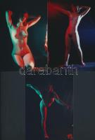 cca 1981 Színvarázs, finoman erotikus fényképek, 4 db korabeli negatívról készült modern nagyítások, 15x10 cm / 4 erotic photos, 15x10 cm