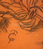 Mcp jelzéssel: Csók. Ceruza, papír, üvegezett keretben, 30×20 cm