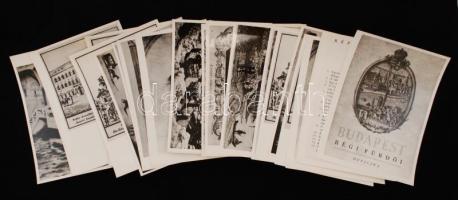 cca 1960 Budapest régi fürdői, a könyvben megjelent illusztrációk fotómásolatai, 28 db nagyítás, 13x18 cm