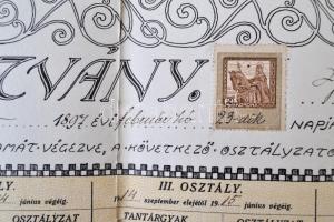 1912-18 Kőfaragói végbizonyítvány, valamint hozzá kapcsolódó munkakönyv, aláírásokkal, okmánybélyegg...