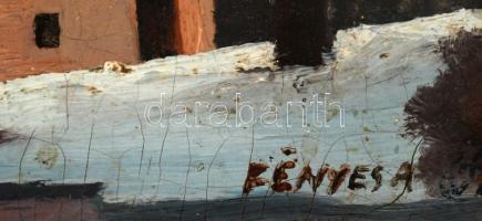 Fényes jelzéssel: Házikó a hídnál. Olaj, karton, 32×54 cm