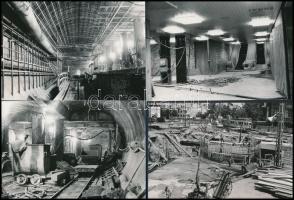 1974 Budapest, Deák téri metró építkezés föld felett, föld alatt, 13 db riportkép, 9x13 cm