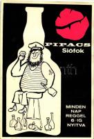 Siófok, Pipacs Night Club, reklámlap / Hungarian bar advertisement card