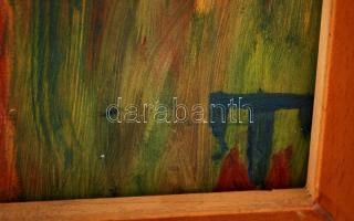 MT jelzéssel: Női alak. Olaj, papír, üvegezett keretben, 32×54 cm