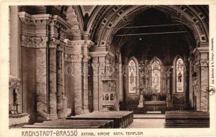 Brassó, Kronstadt, Brasov; Katolikus templom belső / church interior (vágott / cut)