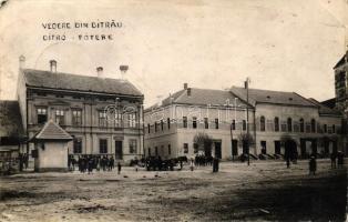 1940 Ditró, Ditrau; Fő tér, Csiby J. üzlete, községháza / main square, shops, town hall, photo