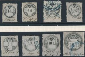 1866 Okmánybélyeg 1/2kr-20ft  teljes sor, fehér papíron