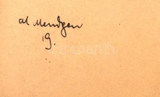 Mendgen Martin  (1893-1970): Faluvége, tusrajz, jelzett, papír, régi,  üvegezett keretben, 22x30cm