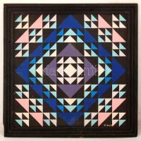 Orosz Gellért (1919-2002): Kompozíció. Olaj, farost, jelzett, keretben, 70×70 cm