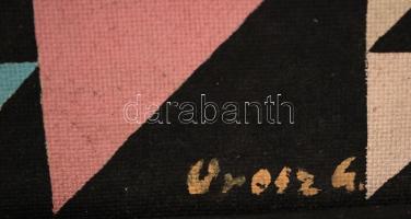 Orosz Gellért (1919-2002): Kompozíció. Olaj, farost, jelzett, keretben, 70×70 cm