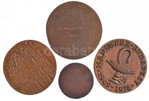 4db klf magyar emlékérem és plakett, mind tokban, közte 1974. "25. Medimpex-Budapest 1949-1974 ...