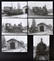 Mozdony, mozdonyfordító, Linzbauer Tamás által jelzett fotók,12db,  9x14cm