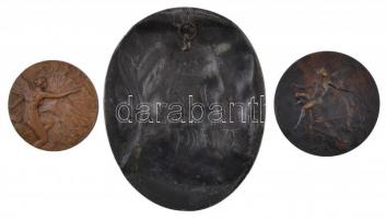 3db klf művészi emlékérem, plakett gyűjtői tokban: DN "Liszt" Br emlékérem (60mm). Szign.:...