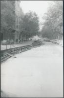 Villamossínfektetés, Budapest,  Linzbauer Tamás által jelzett fotó, 14x9cm