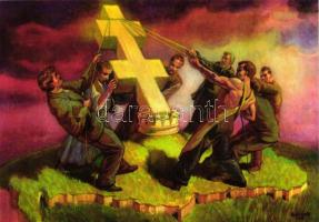 21 db MODERN használatlan reprint motívumlap; irredenta / 21 unused modern reprint motive cards; irr...