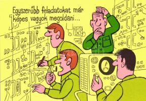 24 db MODERN használatlan motívumlap; humoros katonai grafikai lapok/ 24 unused modern motive cards;...