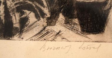 Breznay József (1916-2012): Ablak. Rézkarc, papír, jelzett, üvegezett keretben 29×38 cm