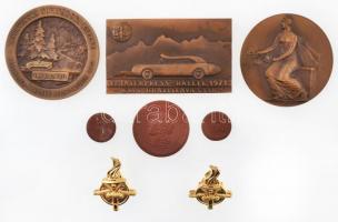 8db-os vegyes külföldi emlékérem, jelvény, plakett tétel főleg tokokban, közte Csehszlovákia 1971. &...