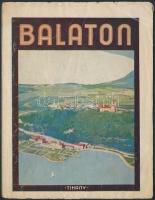 cca 1920-30 Balaton térkép, Duna-Száva-Adria Vasúttársaság, hátoldalon ragasztott, 36x69cm