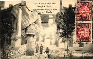 1914 Kalisz, Kalisch; Plac sw. Jozefa w czasie wojny / square, destroyed building in WWI (EK)