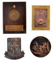 4db-os vegyes szocialista plakett tétel, közte 1975. "Nagykanizsa - DKG 25" Br plakett (82...