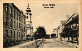 Törökbecse, Novi Becej; Fő utca, Római katolikus templom / main street, church (EK)