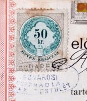 1875 Tanuló-Levél Budapest-fővárosi csizmadia -ipartestület, okmánybélyeggel (1 korona), hajtogatva,...