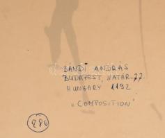 cca 1978 Bándi András: Kompozíció, fotografikus eljárással készült fotómontázs, feliratozott vintage...