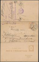 1901 Adóhivatali intés és vétbizonyítvány perforált levelezőlapként