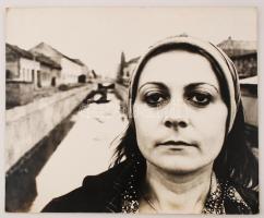 cca 1973 Gyulavári József: Csatorna, feliratozott, vintage fotóművészeti alkotás, kasírozva, 50x59 cm