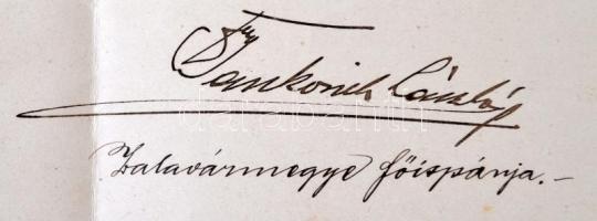 1902 Jankovich László zalai főispán saját kézzel aláírt levele