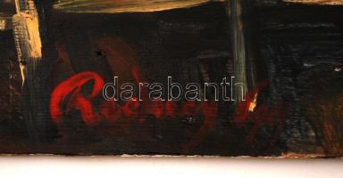 Rudnay jelzéssel: Lovas. Olaj, falemez, 48×49 cm