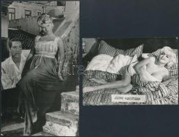 Vegyes, külföldi  színészfotók (Sophia Loren, Brigitte Bardot,  Jayne Mansfield, stb.), különböző mé...