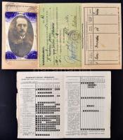 1944 Tarányi Ferenc főrendiházi tag fényképes vadászati igazolványa és a vadászati időszakokról szóló nyomtatvány