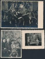 cca 1950-1960 Régi karácsonyok, 3 db fotó, 6x7 és 9x14 cm közötti méretekben