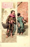 Naples, Napoli; Lazzaroni Napoletani / child beggars, folklore, litho s: Barone