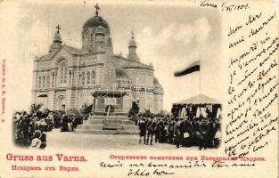 1901 Varna, Inauguration of the monument to the fallen soldiers of Primortsi in the Serbian-Bulgarian War, cathedral (EK)