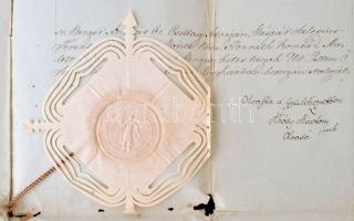 1842 A Zalavári Szent Adorján gyülekezet részére történt örökségrendelés dokumentálása, a rend pecsé...