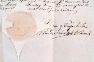 1837 A Veszprémi Székesegyház káptalanjának hiteles levele, melyben Oszterhuber Sándort bízzák meg a...