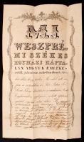 1837 A Veszprémi Székesegyház káptalanjának hiteles levele, melyben Oszterhuber Sándort bízzák meg a rend jogi képviseletével egy peres ügyben. Metszett fejléces papíron, viaszpecséttel