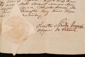 1837 A Veszprémi Székesegyház káptalanjának hiteles levele, melyben Oszterhuber Sándort bízzák meg a...