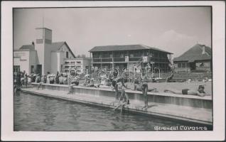 cca 1930-1940 Kovászna, strand, fotólap, 9x14 cm / Covasna, Romania, photocard, 9x14 cm