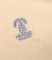Herendi virág mintás mélytányér, kézzel festett, jelzett, hibátlan, d:22,5 cm
