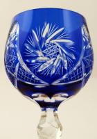 Boros pohár (2 db), több rétegű, csiszolt, hibátlan, m:19,5 cm (2×)