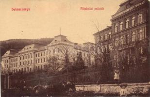 Selmecbánya, Banksá Stiavnica; Főiskolai paloták. Grohmann kiadása / college (ázott / wet damage)