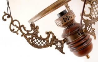 Lampex csillár (vezetékes), fém-fa, jó állapotban, m:95 cm