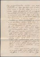 1856 Deák Ferenc saját kézzel írt levele sógorának Tarányi Józsefnek, melyben beszámol a Vörösmarty ...