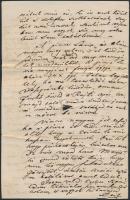 cca 1850 Deák Ferenc saját kézzel írt magánlevele sógorának Tarányi Józsefnek, melyben családi és üz...